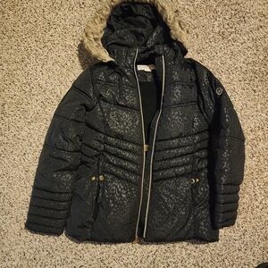 MICHAEL Michael Kors Black Jacket with Fur Hood